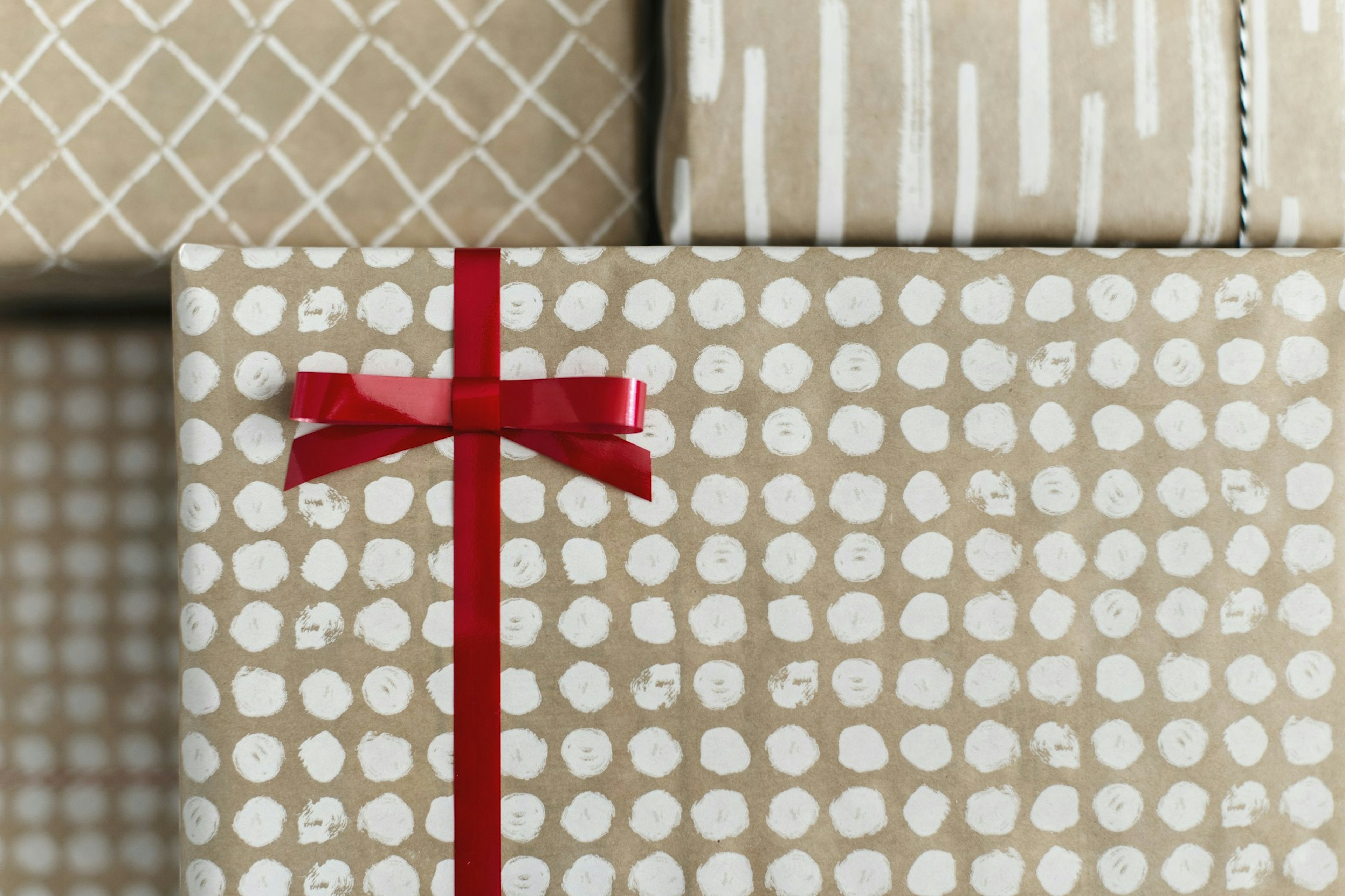 A present wrapped in brown paper